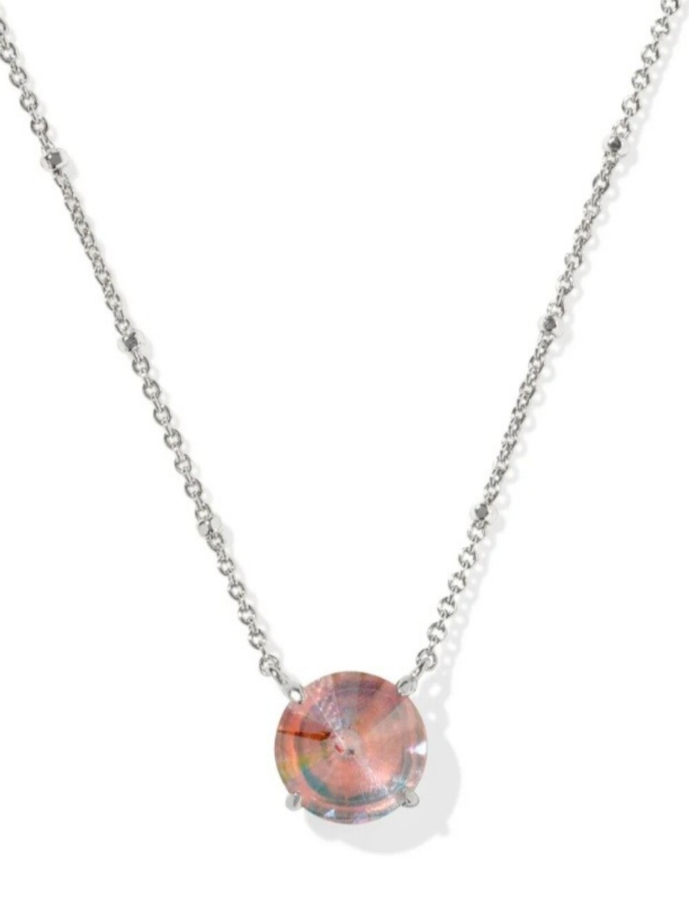 KENDRA SCOTT NWT Silver Jolie Pendant Necklace in Dichroic Glass